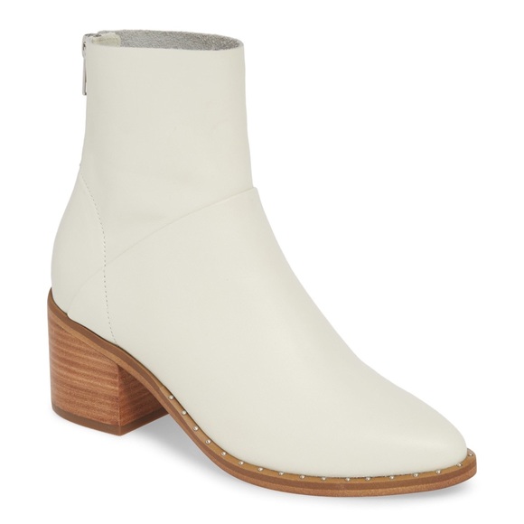 Treasure & Bond Shoes - White leather western / cowboy bootie. Treasure and Bond Farrah